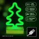 Forever Light FLNW03 LED Neon Light Christmas Tree on Wooden Stand, Green