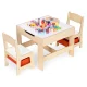 Ecotoys ZKC-1C Children\'s Furniture Set with Chalkboard Table and 2 Chairs