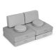 ECOTOYS Large Modular Kids Play Couch with 8 Cushions, Grey
