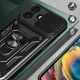 Hybrid Armor Camshield Case for iPhone 17 with Stand and Camera Cover, Black