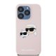 Karl Lagerfeld iPhone 15 Pro vāciņš Silicone Karl & Choupette MagSafe, rozā