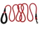 Heavy Duty Reflective Rope Dog Leash with Padded Handle, Red