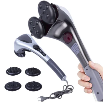 Double Vibration Body Massager with Heating and Infrared Light, Silver