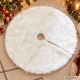 Christmas Tree Skirt, Round Faux Fur Mat, 90 cm, White