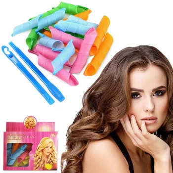 Magic Leverag Spiral Hair Rollers, 18 pcs
