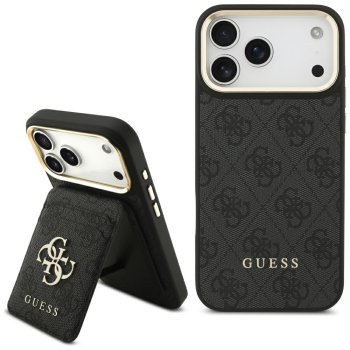 Guess 4G aizsargvāciņš ar MagSafe maku iPhone 17 Pro Max — melns | Phone Case Cover