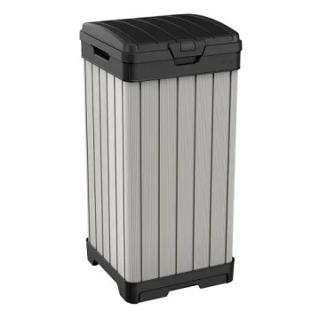 Lauko šiukšliadėžė Keter Rockford 125L, rusvai pilka ir antracito