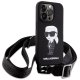 Karl Lagerfeld iPhone 15 Pro Max Case Crossbody Silicone Ikonik, Black