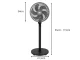 Floor Fan with Oscillation and Adjustable Height, 75W, 34cm, Grey/Black