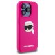 Karl Lagerfeld Silicone Karl Head Print MagSafe vāciņš iPhone 15 Pro, fuksijas