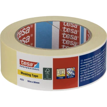 Tesa 4323 Paper Masking Tape, 50 m x 38 mm, Beige