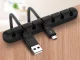 Self-Adhesive Cable and Wire Organizer, 5 Slots, Black