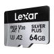 Lexar High-Performance Silver Plus microSDXC Memory Card 64GB with Adapter (LMSSIPL064G-BNANG)