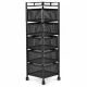 Kitchen Trolley Rack ModernHome, 5 Rotating Baskets, 28x28x90 cm, Matte Black