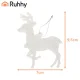 Ruhhy Christmas Tree Ornaments - Reindeer, 9 pcs, White with Glitter
