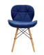 4Rico QS-186 Scandinavian Style Chair, Velvet, Navy Blue