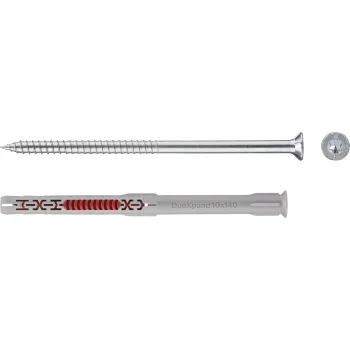 Fischer DuoXpand 10 x 140 T Long Shank Plugs with Countersunk Screws, 50 pcs.