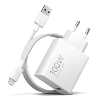 Wall Charger Xiaomi MY-19-ER, 100W, 6.1A, USB-A, with USB-C Cable, White