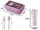 Lunchbox and Water Bottle Set with Cutlery, Purple