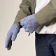 Braided Touchscreen Gloves with Finger Cut-Outs, Gray