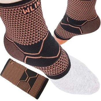 Elastic Ankle Joint Stabilizer Support Brace, Black/Orange