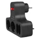 Maclean MCE224 G 4-Way Multi-Plug Adapter with Switch, Black