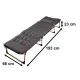 Folding Camping Bed / Lounger LUARO with Mattress, 193 cm, Dark Grey