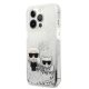 Karl Lagerfeld Liquid Glitter Karl & Choupette Case for iPhone 13 Pro Max, Silver