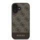 Guess 4G Bottom Stripe Case for iPhone 16 - Brown
