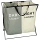 Two-Compartment Laundry Basket, White/Grey