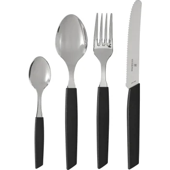 Victorinox Swiss Modern Cutlery Set, 24-Piece, Black