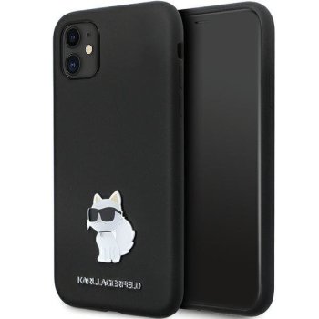 Apple iPhone 11 6.1" Karl Lagerfeld Silicone C Metal Pin Case Cover (KLHCN61SMHCNPK), Black