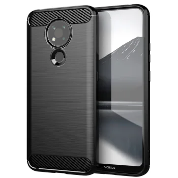 Nokia 3.4 Carbon Fiber TPU Protective Case Cover, Black
