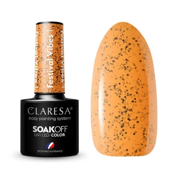 Claresa Festival Vibes 1 Hybrid Gel Nail Polish, Yellow-Orange, 5g