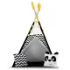 Nukido Kids Tipi Tent with Panda Design, Garland and Lights