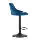 Swivel Velvet Bar Stool with Adjustable Height and Footrest, Navy Blue