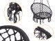 Garden Home Hammock Chair Swing \"Stork Nest\" with Pillow, Black