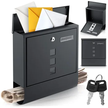 Humberg Hm-861 Mailbox with Newspaper Holder, 34x30.5x10 cm, Anthracite