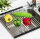 Roll-up Over-the-Sink Dish Drying Rack, 47x30 cm, Silver/Black