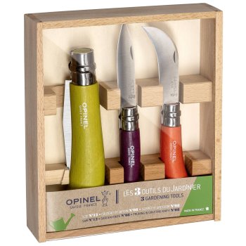 Набор садовых ножей Opinel Coloured Gardener Box 3 предмета Зеленый/Красный