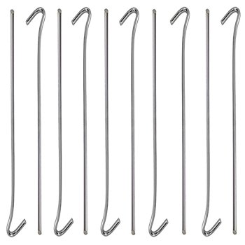 Tent Pegs Steel Anchors 31cm Set of 10, Silver