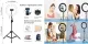 LED Ring Lamp 26 cm with Tripod Mount up to 1.1m, Phone Clamp, USB