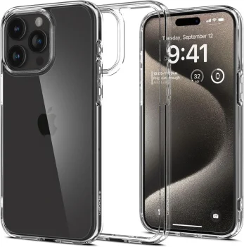 Apple iPhone 15 Pro Max 6.7'' Spigen Ultra Hybridd Case Cover, Crystal Clear