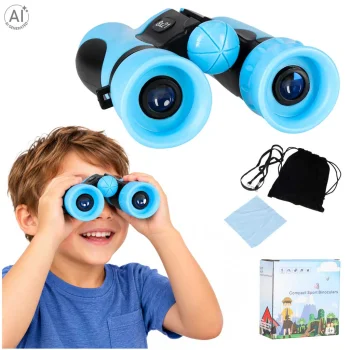 Kids Binoculars 8x21 mm with Pouch and Neck Strap, Blue