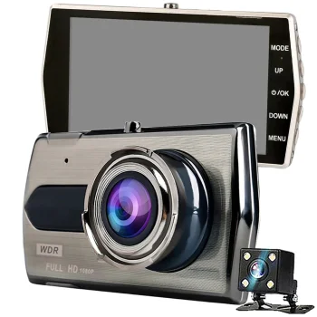Full HD Dash Cam with Rear Camera & 4" LCD Display