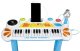 Kids Electronic Keyboard Piano with Microphone and Stool, 31 Keys, Blue