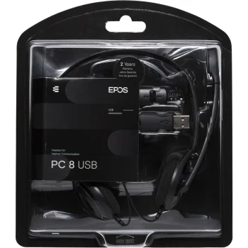 EPOS PC 8 USB On-Ear PC Headset with Microphone, Black