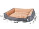 Plush pet bed with cushion for small dogs and cats, 50x40 cm, grey