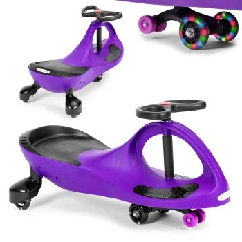 Ecotoys Kids Gravity Ride-On Car with LED Wheels, Purple