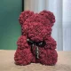 Rose Teddy Bear with Heart and LED Lights 25 cm, Red